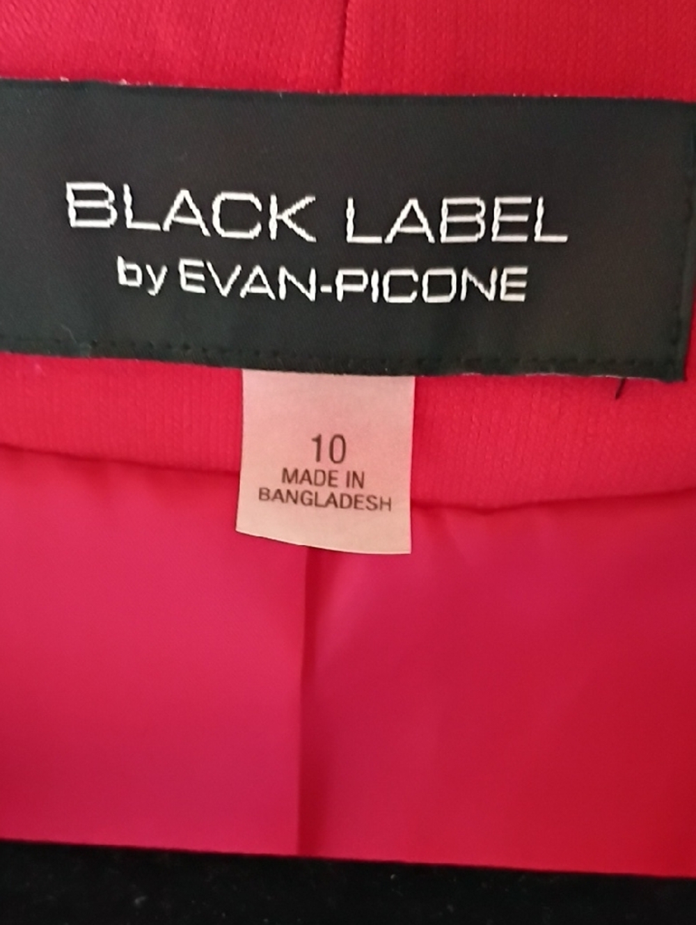 Evan Picone Women's Red Open-Front Blazer with Black Piping Size 10 - Picture 4 of 9